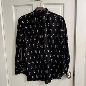 Madewell Printed Black Button-Up